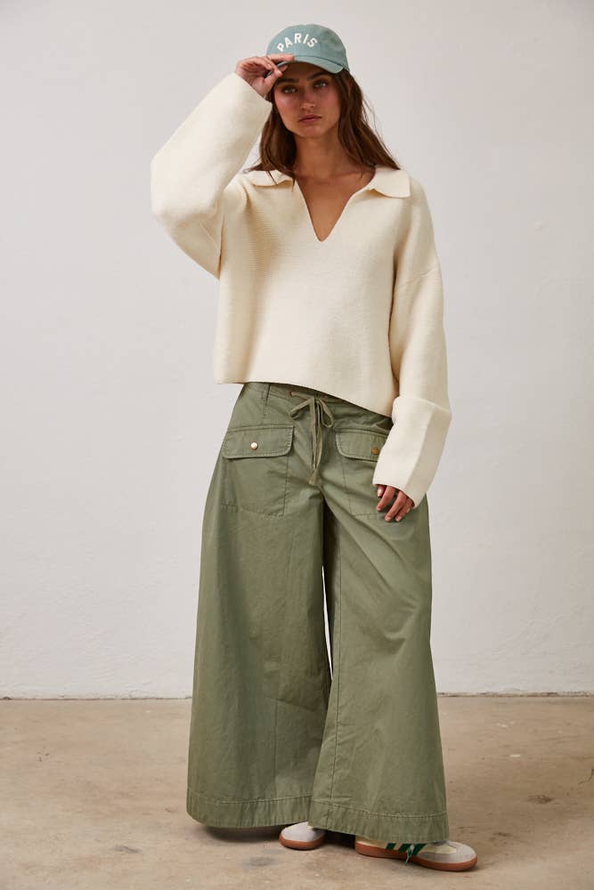 Polo Pullover Sweater: