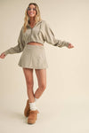 Mineral Wash  Crop Hoodie