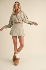 Mineral Wash  Crop Hoodie