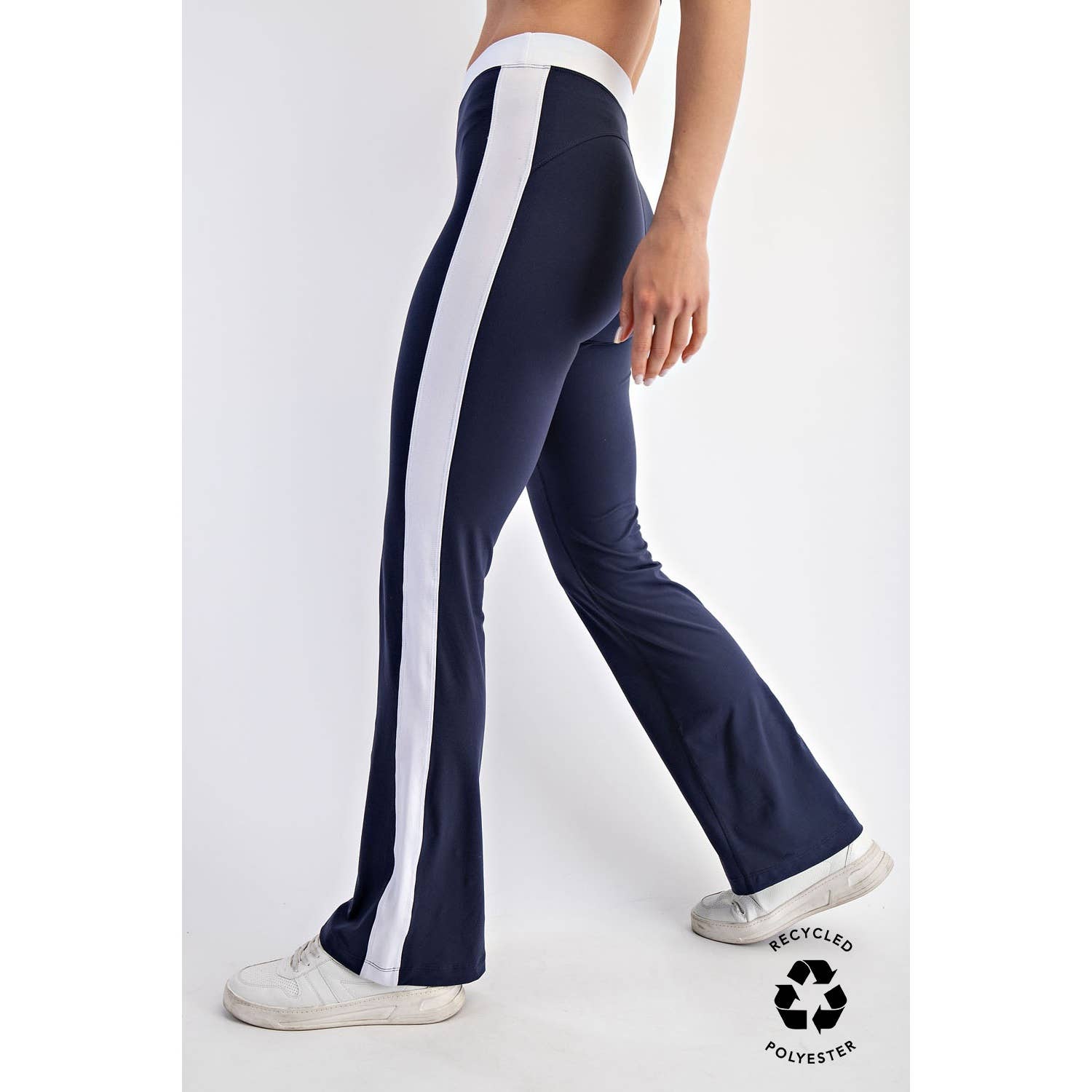 Butter Soft Flares: Navy/White
