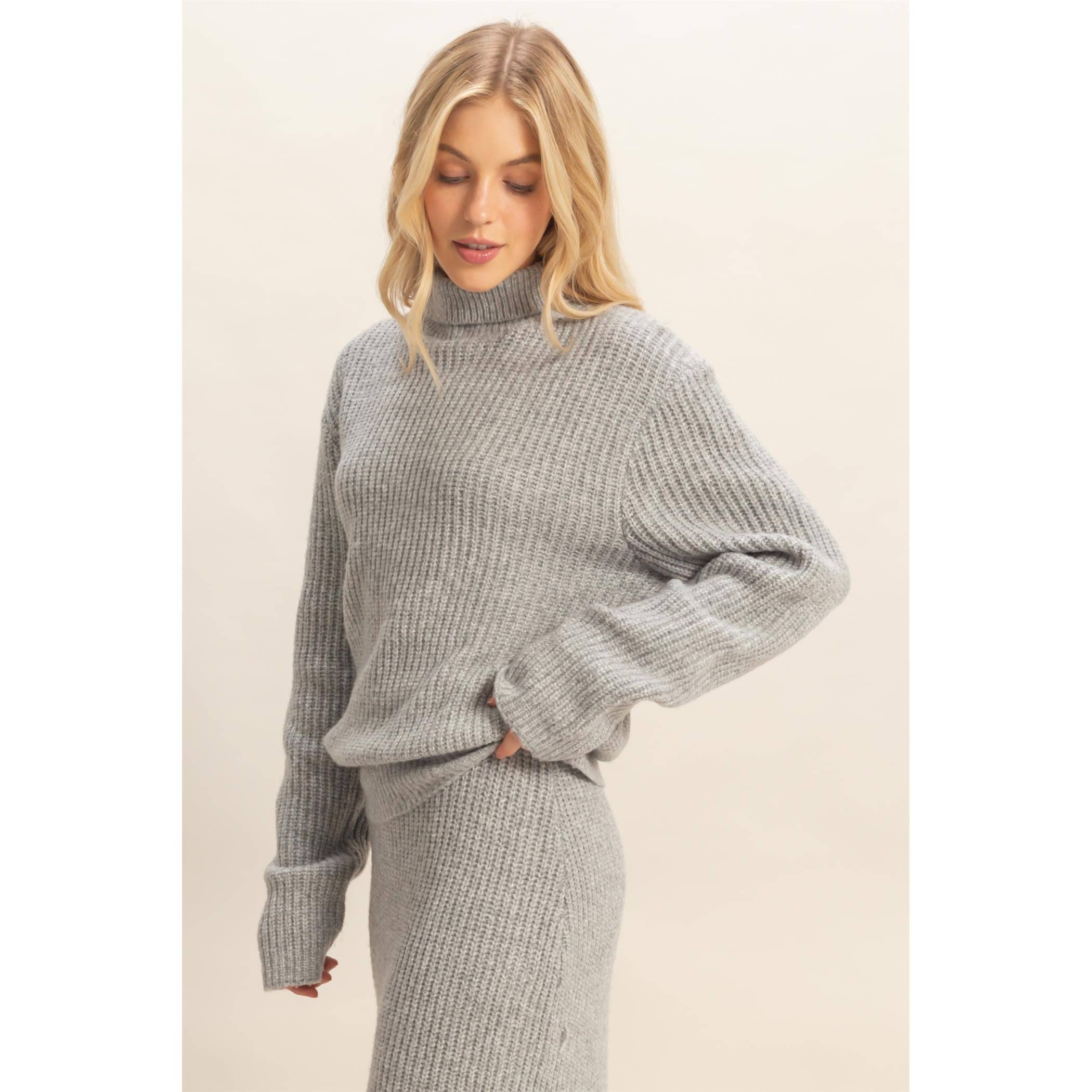 Ribbed Sweater Set: H.Gray