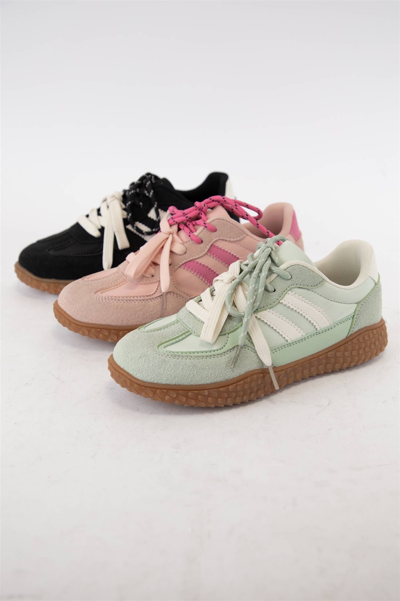 Retro Casual Sneakers:Green/White