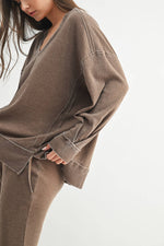 Waffle Knit Oversized:PLUM