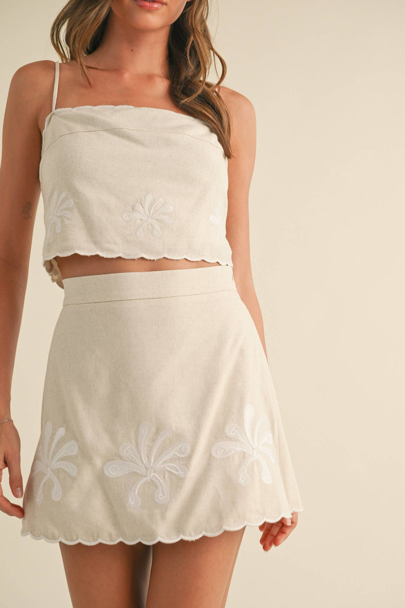 Linen Embroidery Set: NAVY