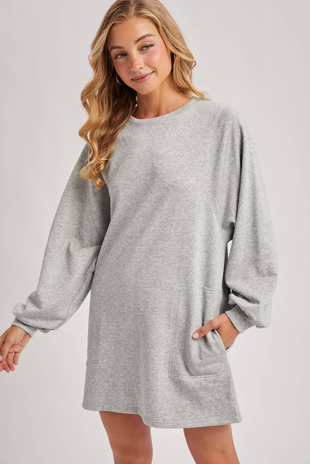 Oversized Sweatshirt Dress: Grey