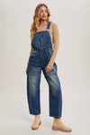 DENIM BARREL OVERALLS