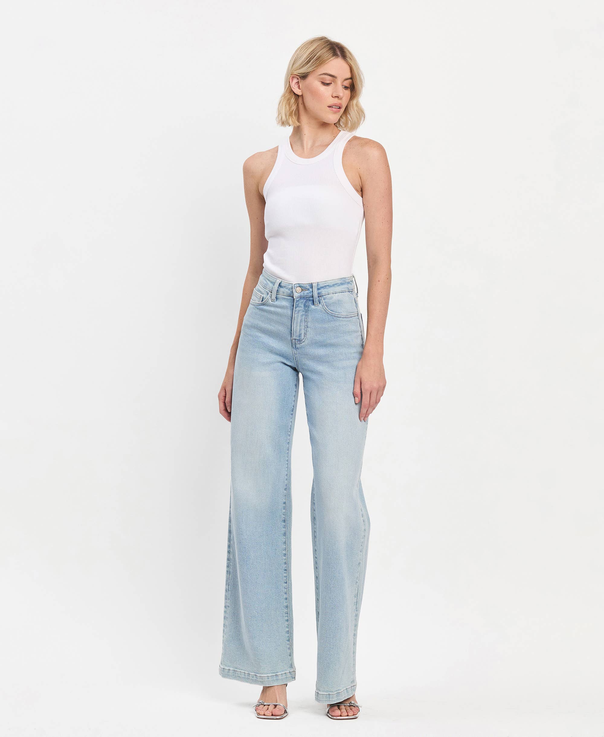 High Rise Wide Jeans:Opt