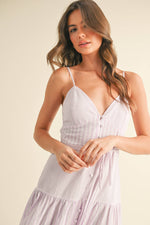 Striped Maxi Dress: LAVENDER