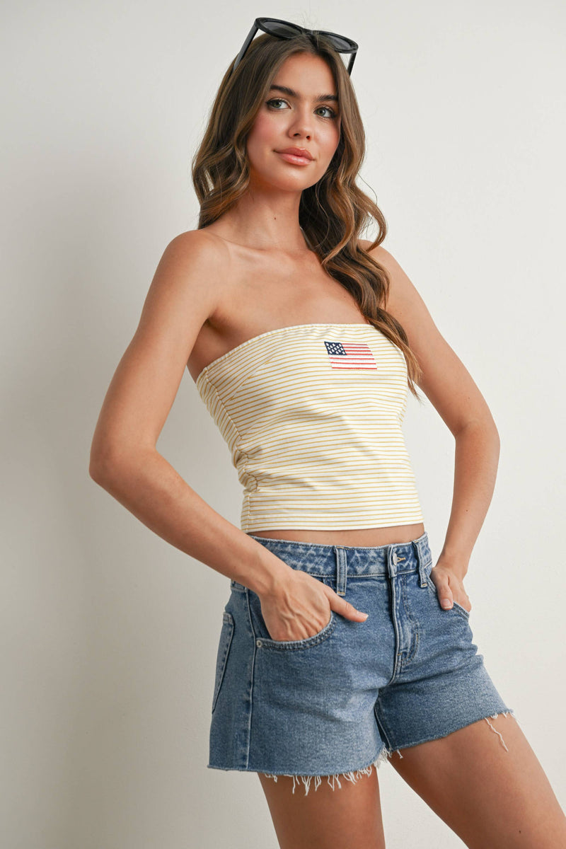 Stars & Stripes Top-YELLOW