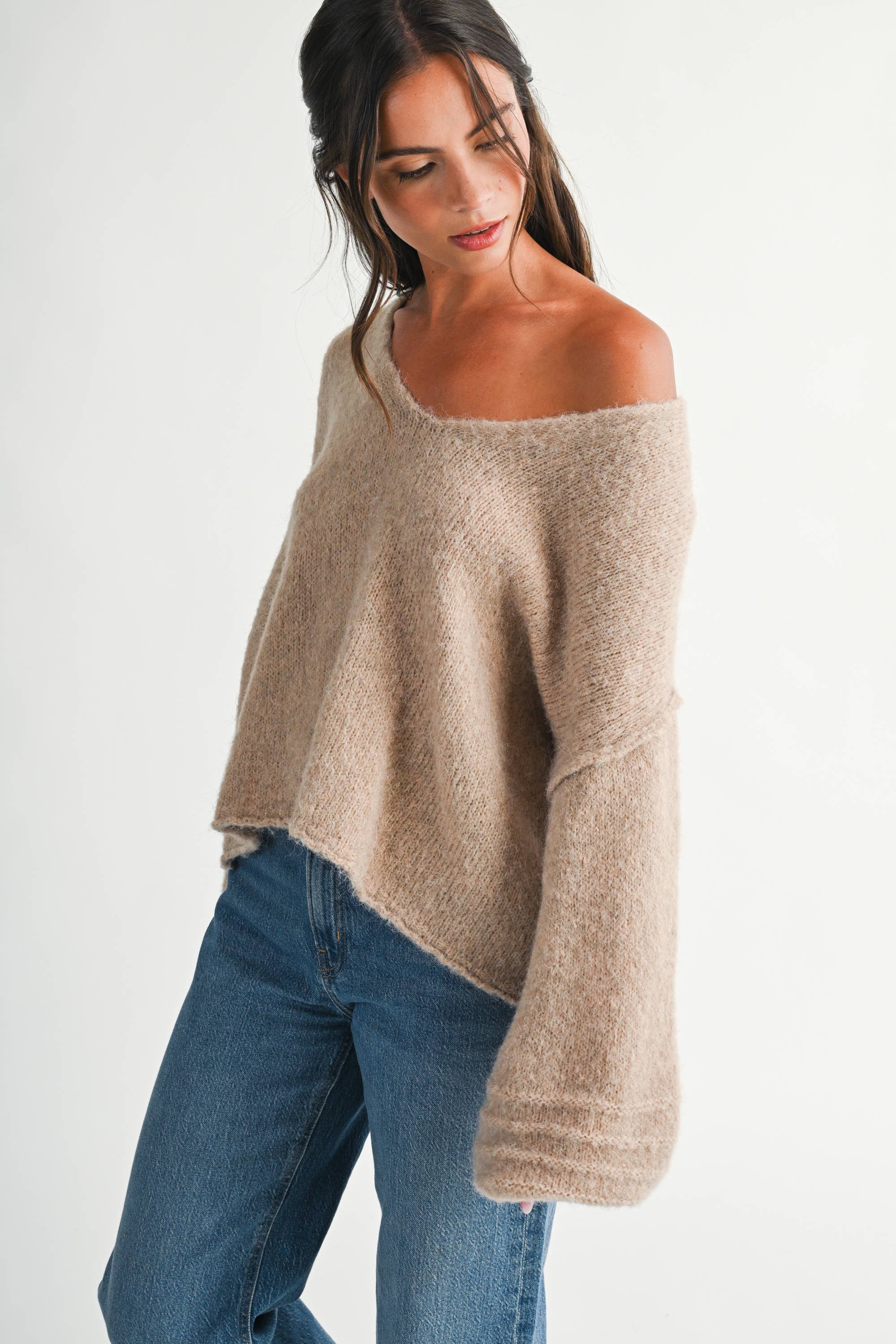 Rolled Cuffs: Sweater: Oat