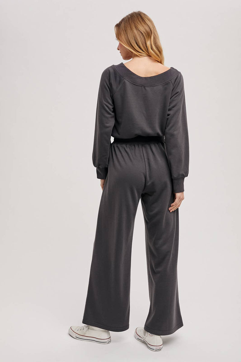 OFF THE SHOULDER JUMPSUIT: