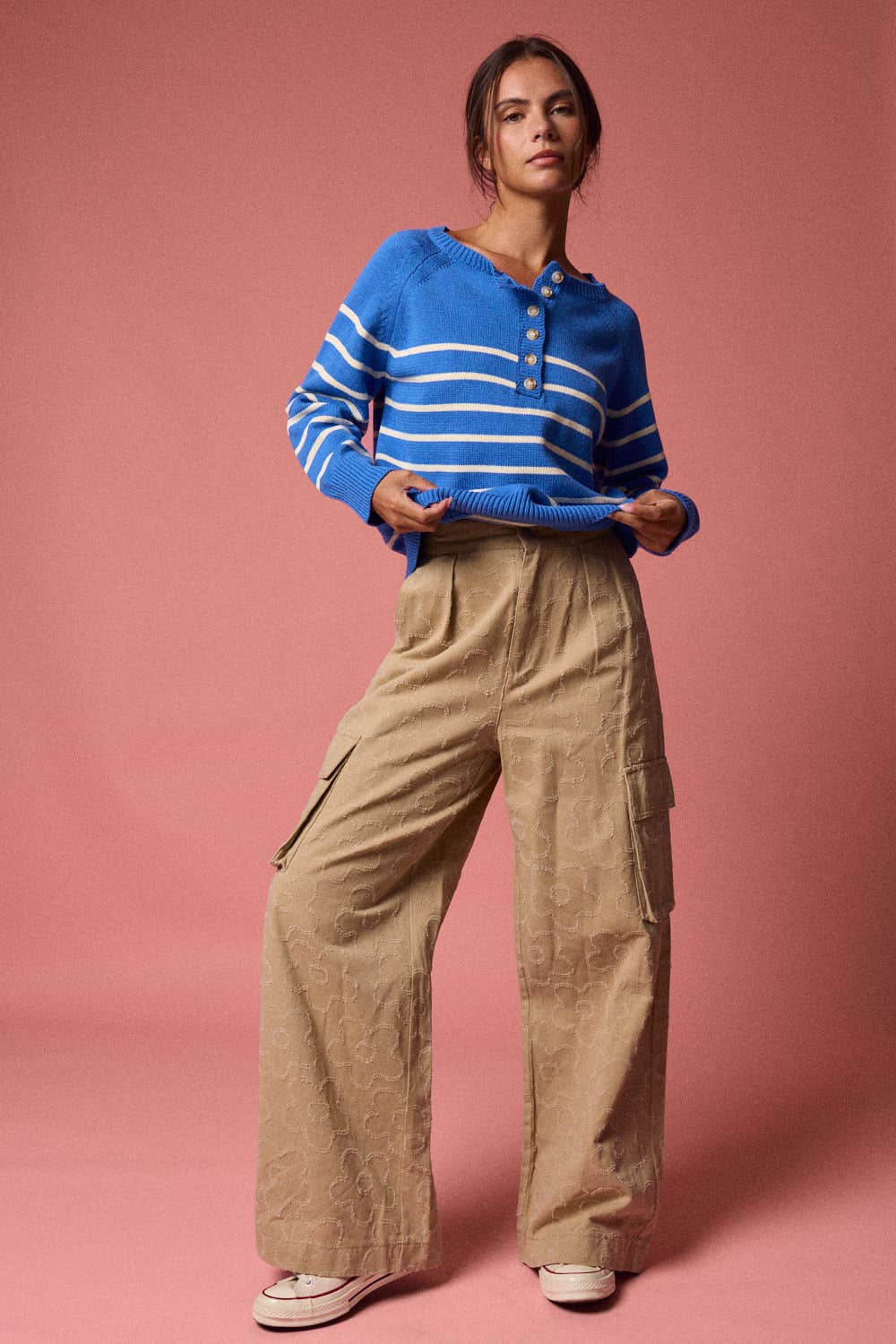 Adeline Cargo Pants: Khaki