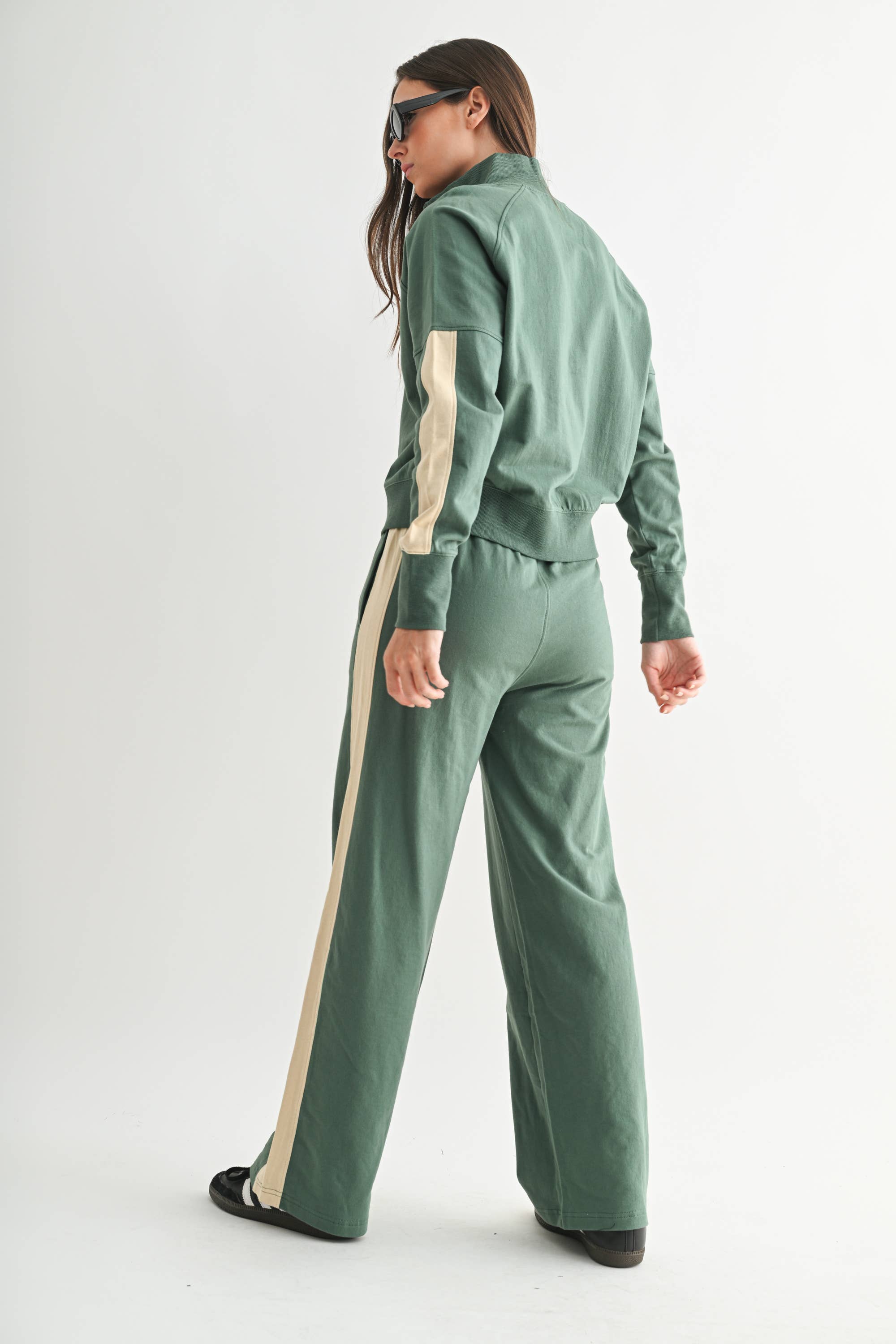 Varsity Stripe Set: Pine/Grey