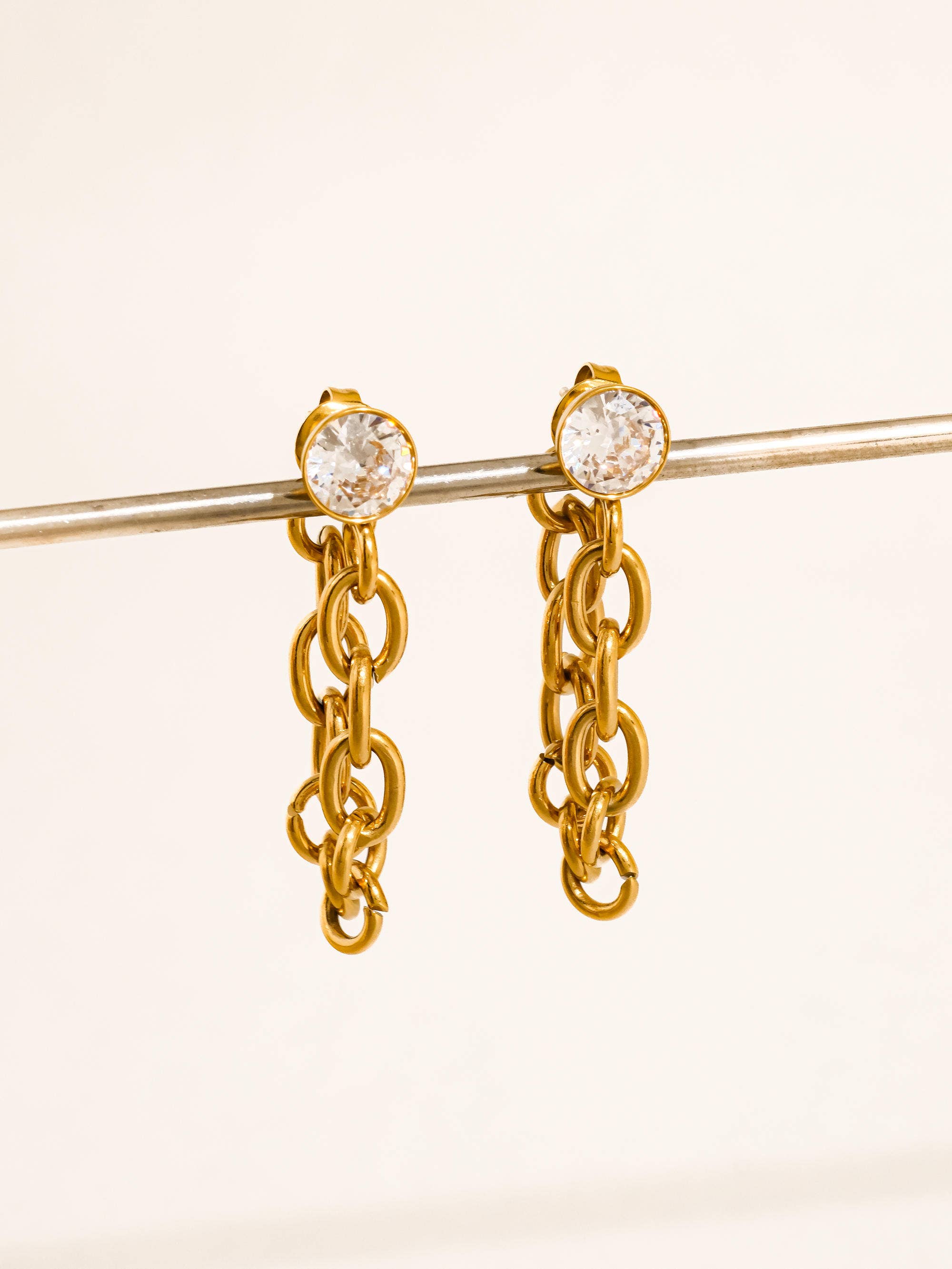 Jazlynn Crystal Chain Earrings