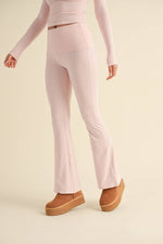 Foldover Flare Pants:Choc.