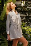 Striped Button Detail Mini Dress
