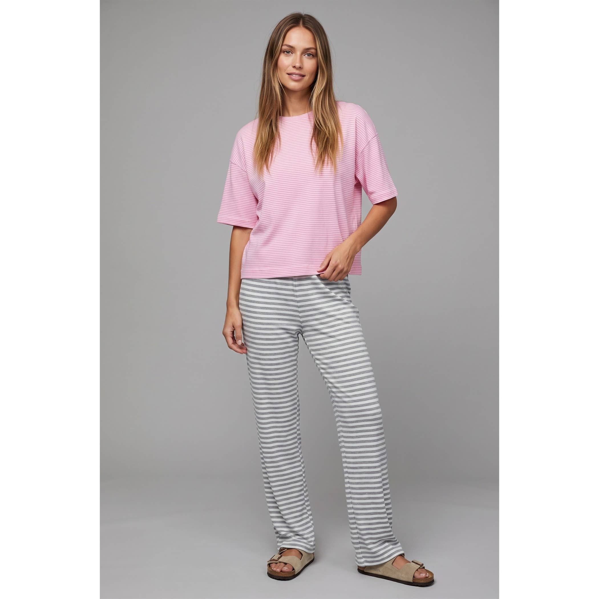 Oversized Striped Tee: Ballet
