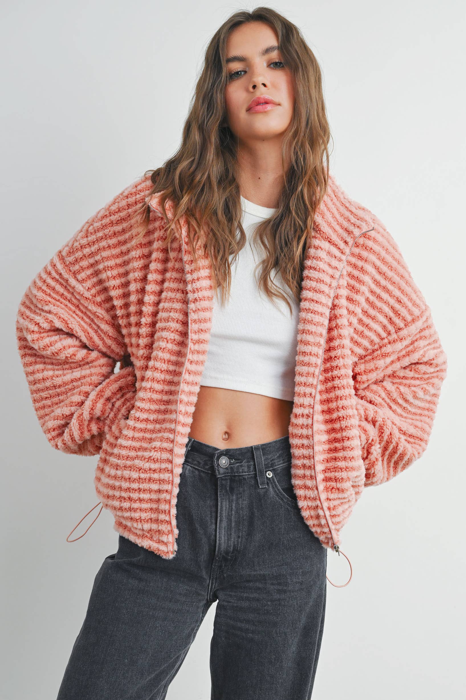 Collared Puff Jacket Terracotta