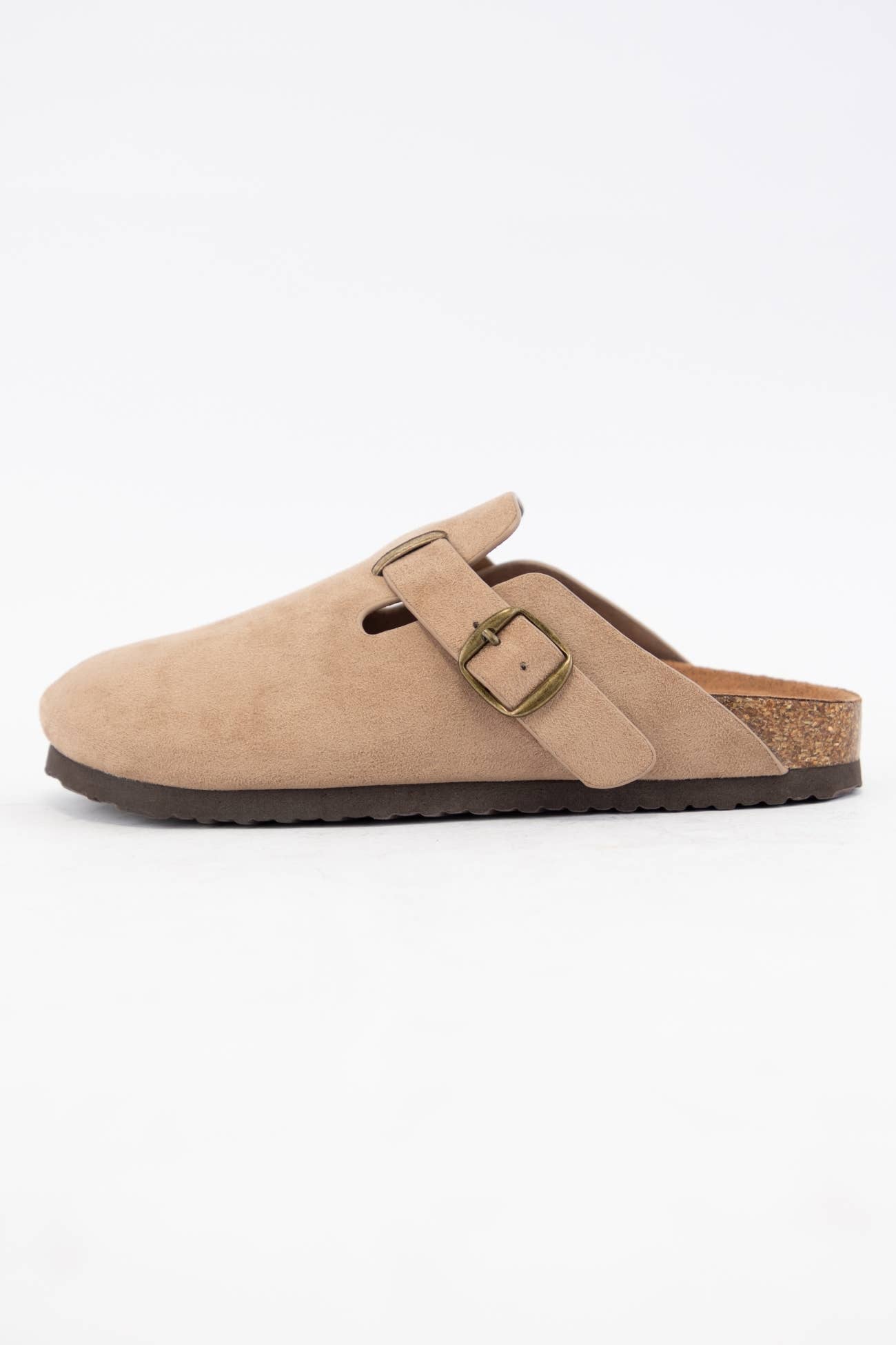 Regis Clog W/Buckle: Light Taupe