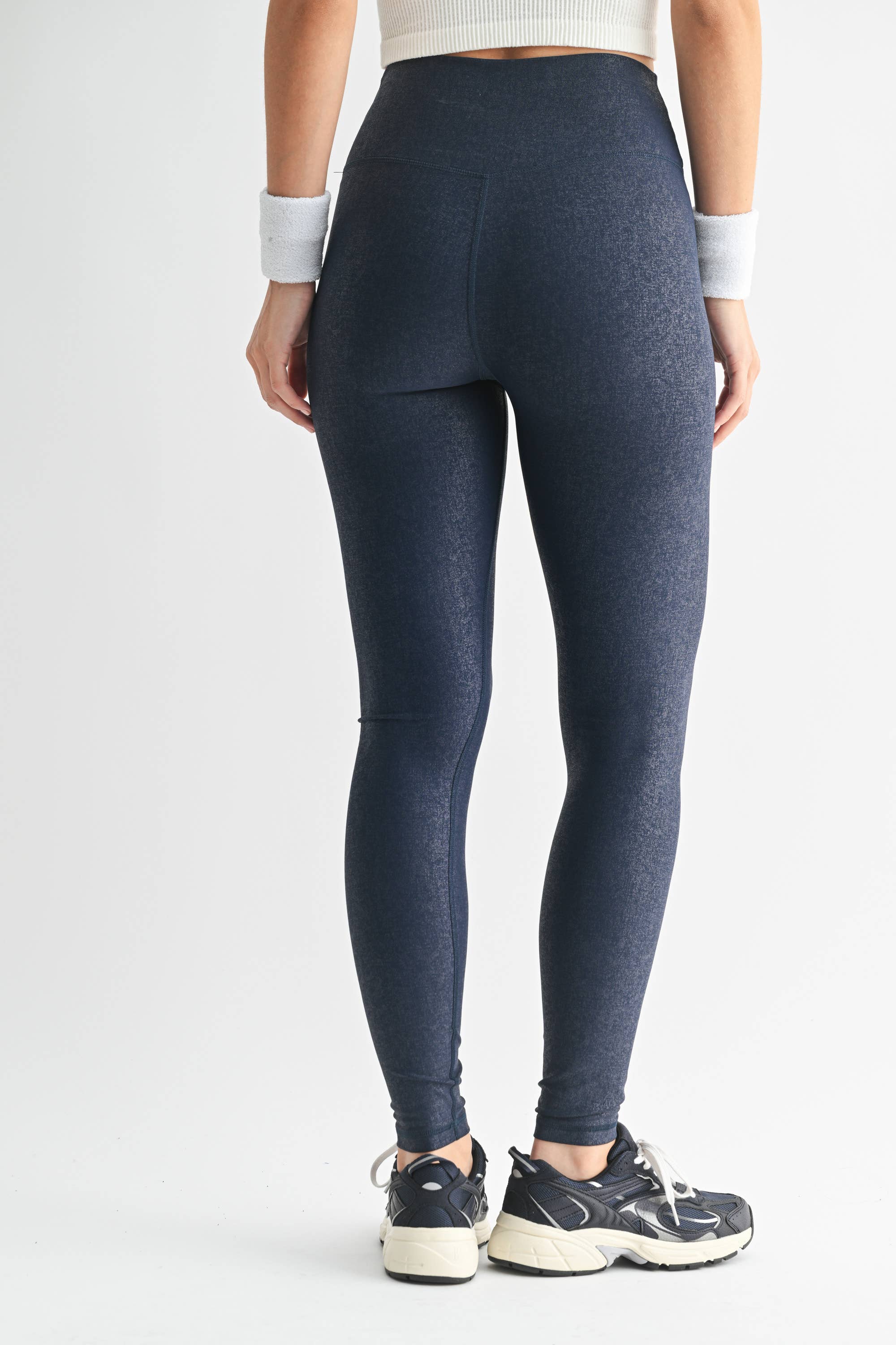 Crossover Leggings: Black Foil