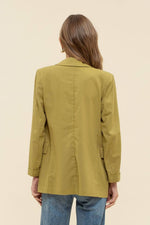 Linen Cuff Blazer: NATURAL