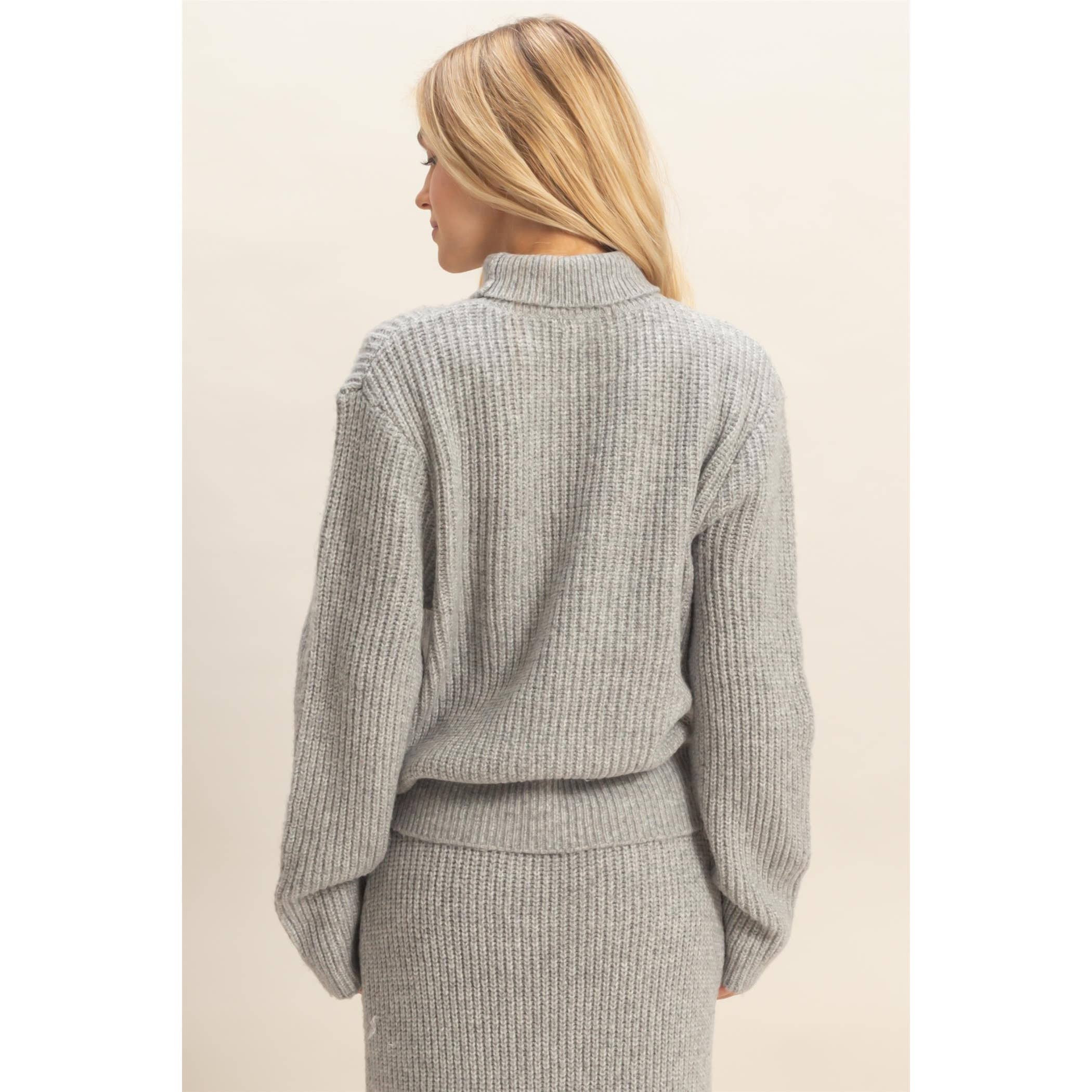 Ribbed Sweater Set: H.Gray