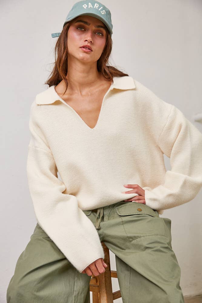 Polo Pullover Sweater: