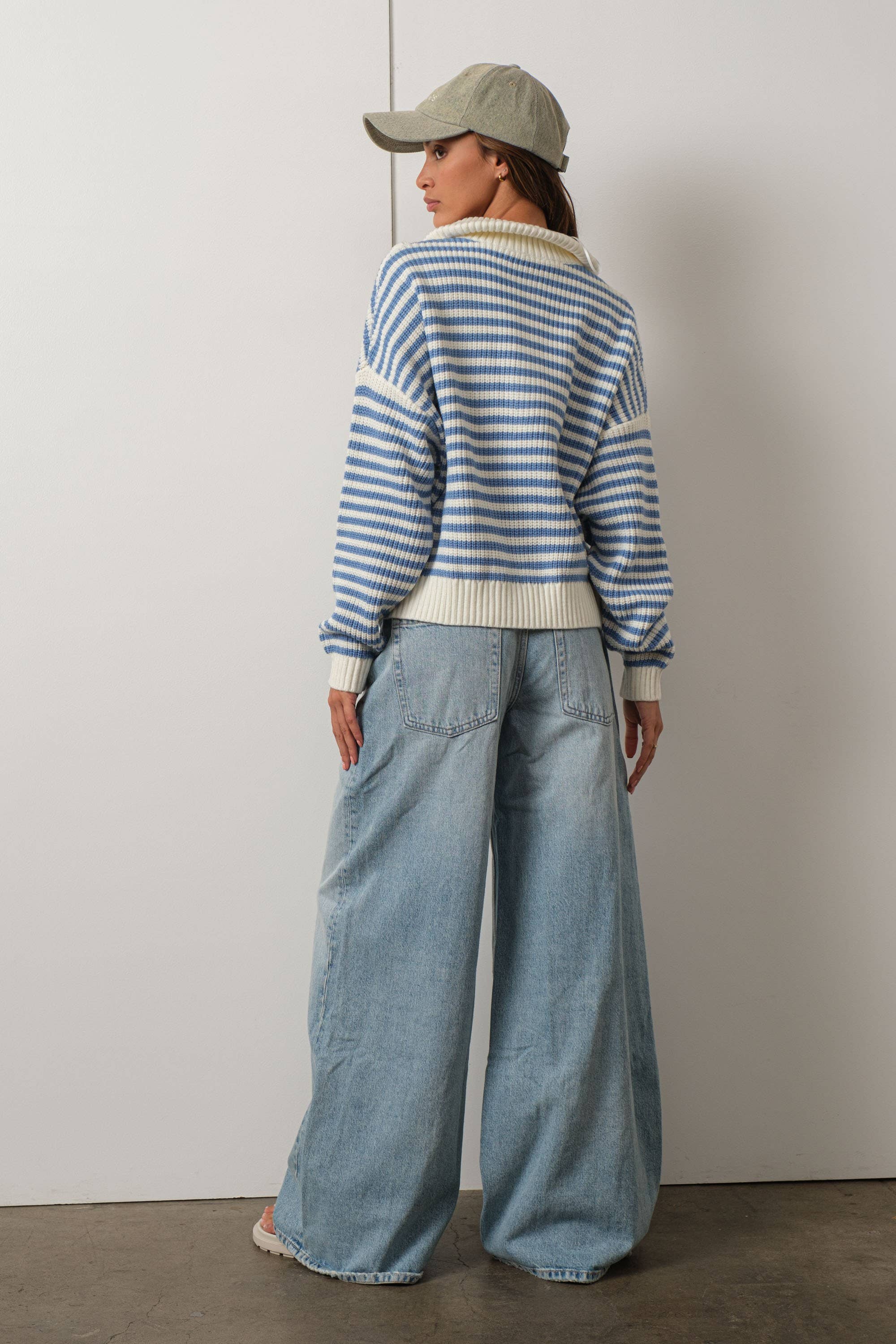 Cali Half-zip Sweater: Blue