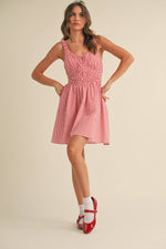 Plaid Mini Dress: Red