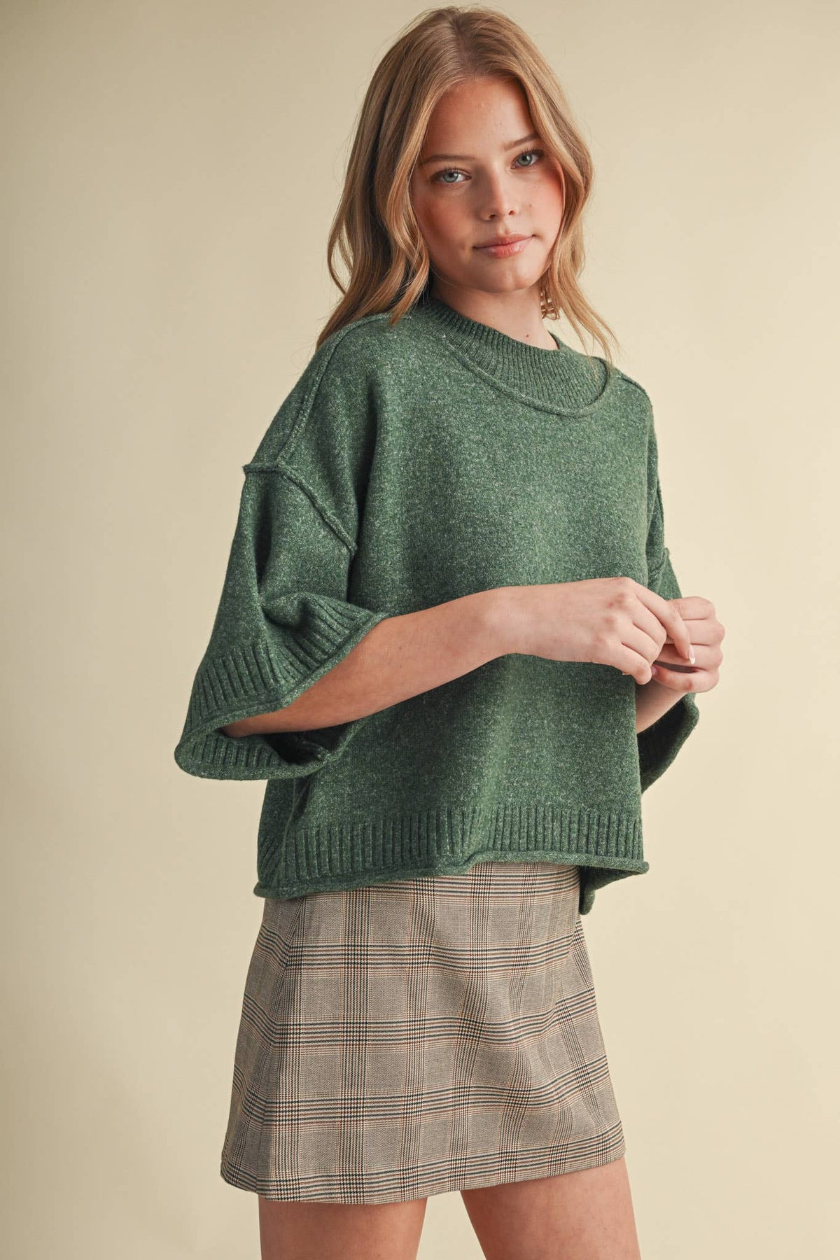 Marled Knit Sweater: Pink Blossom