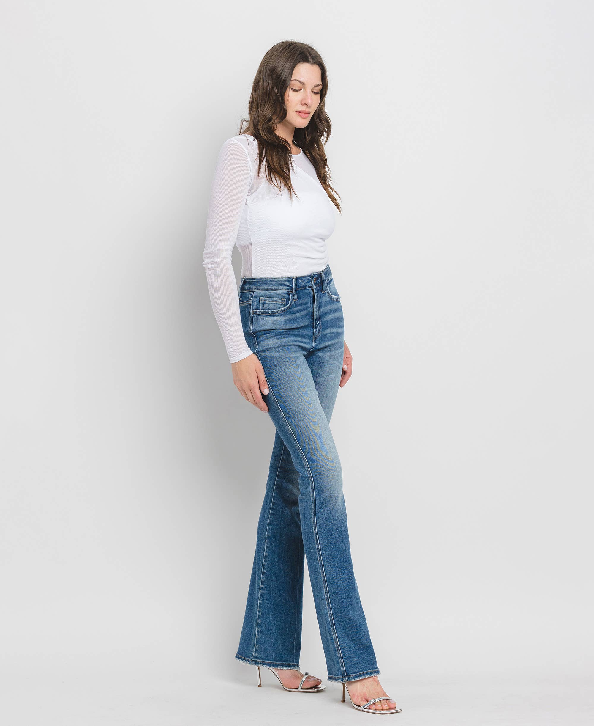 High Rise Bootcut Jeans: