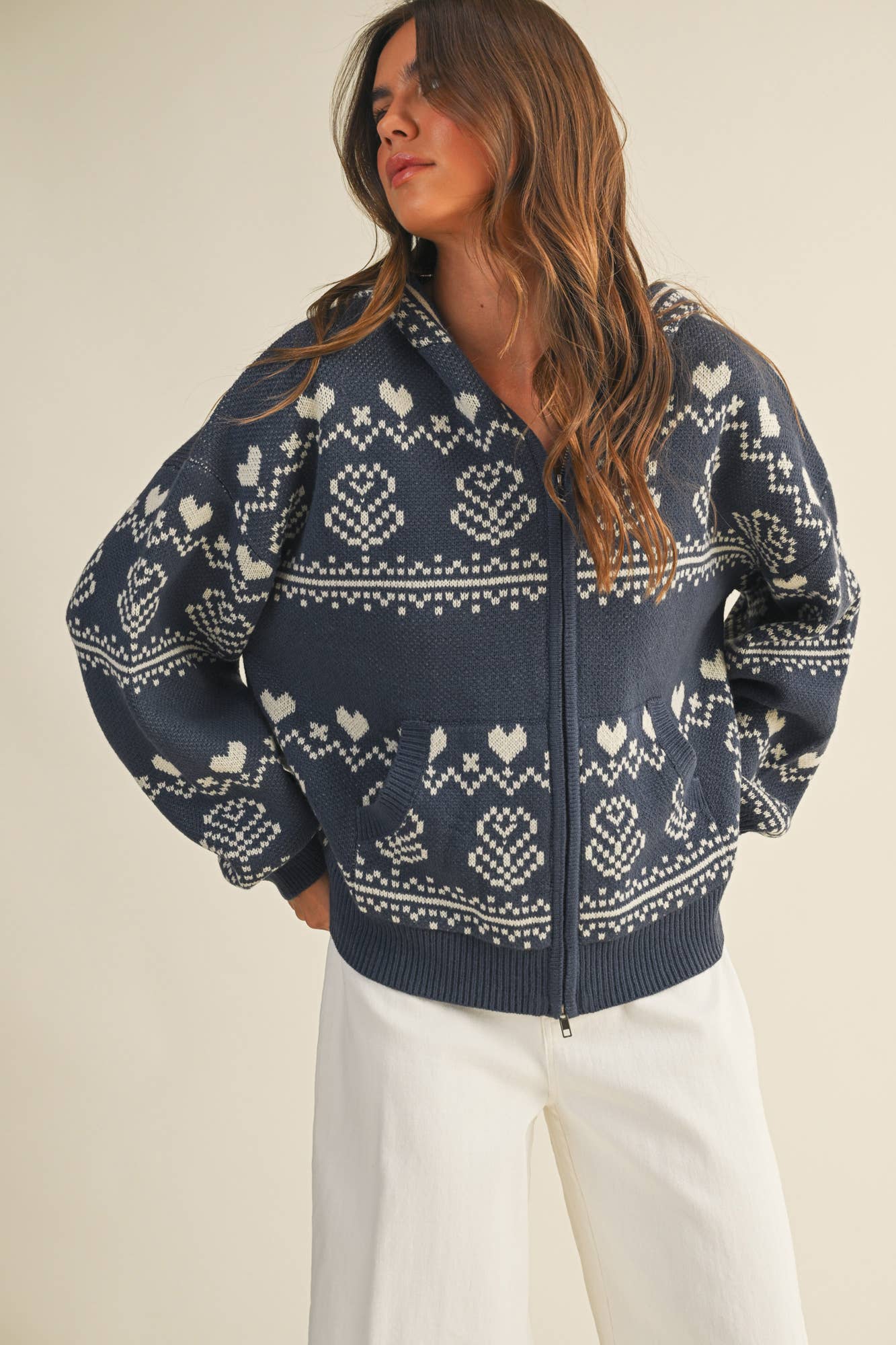 Nordic Zip Up Sweater
