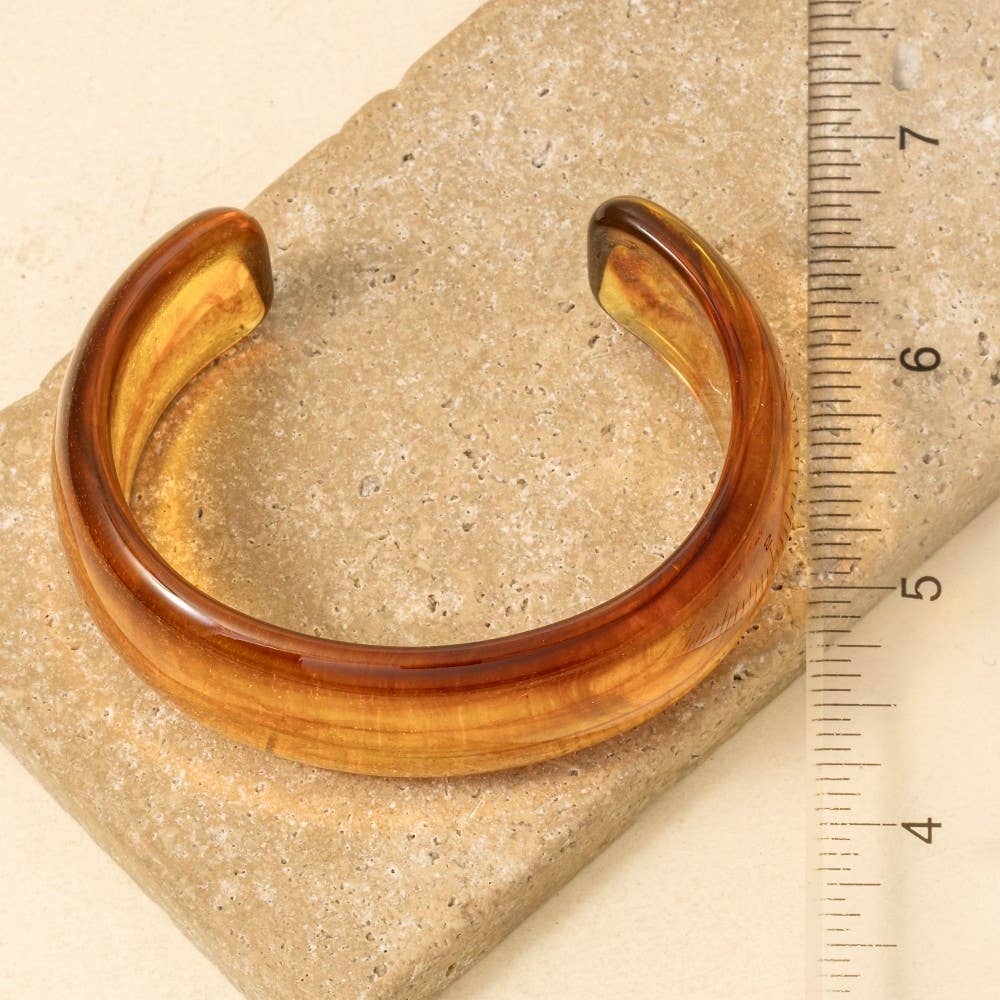 Wide Marble Cuff Bracelet:
