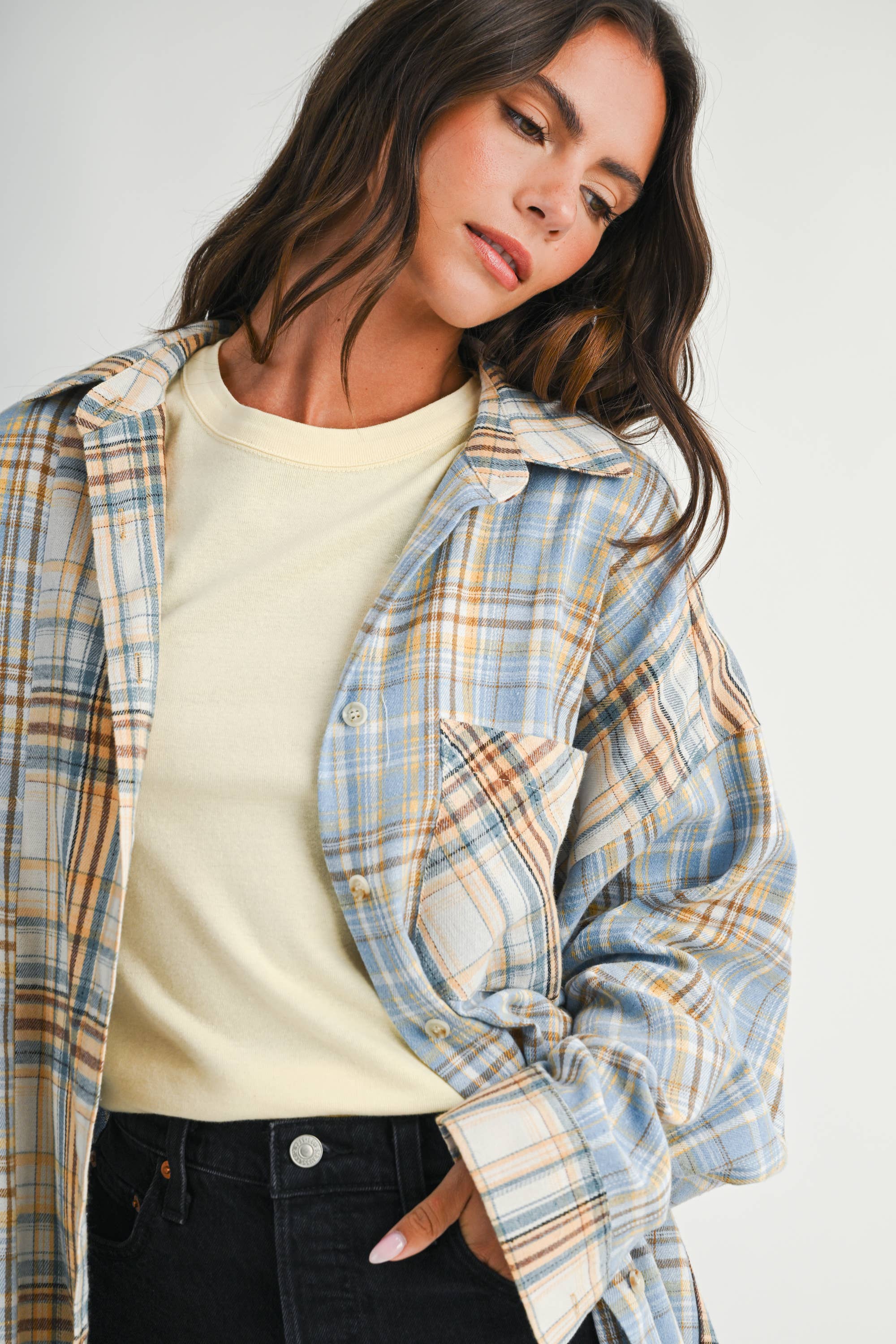 Kambrie Plaid Flannel: Tan