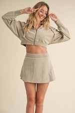 Mineral Wash  Crop Hoodie