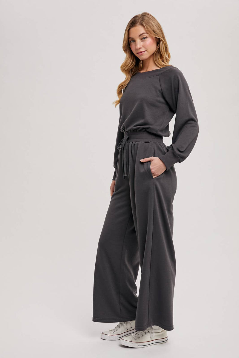 OFF THE SHOULDER JUMPSUIT: