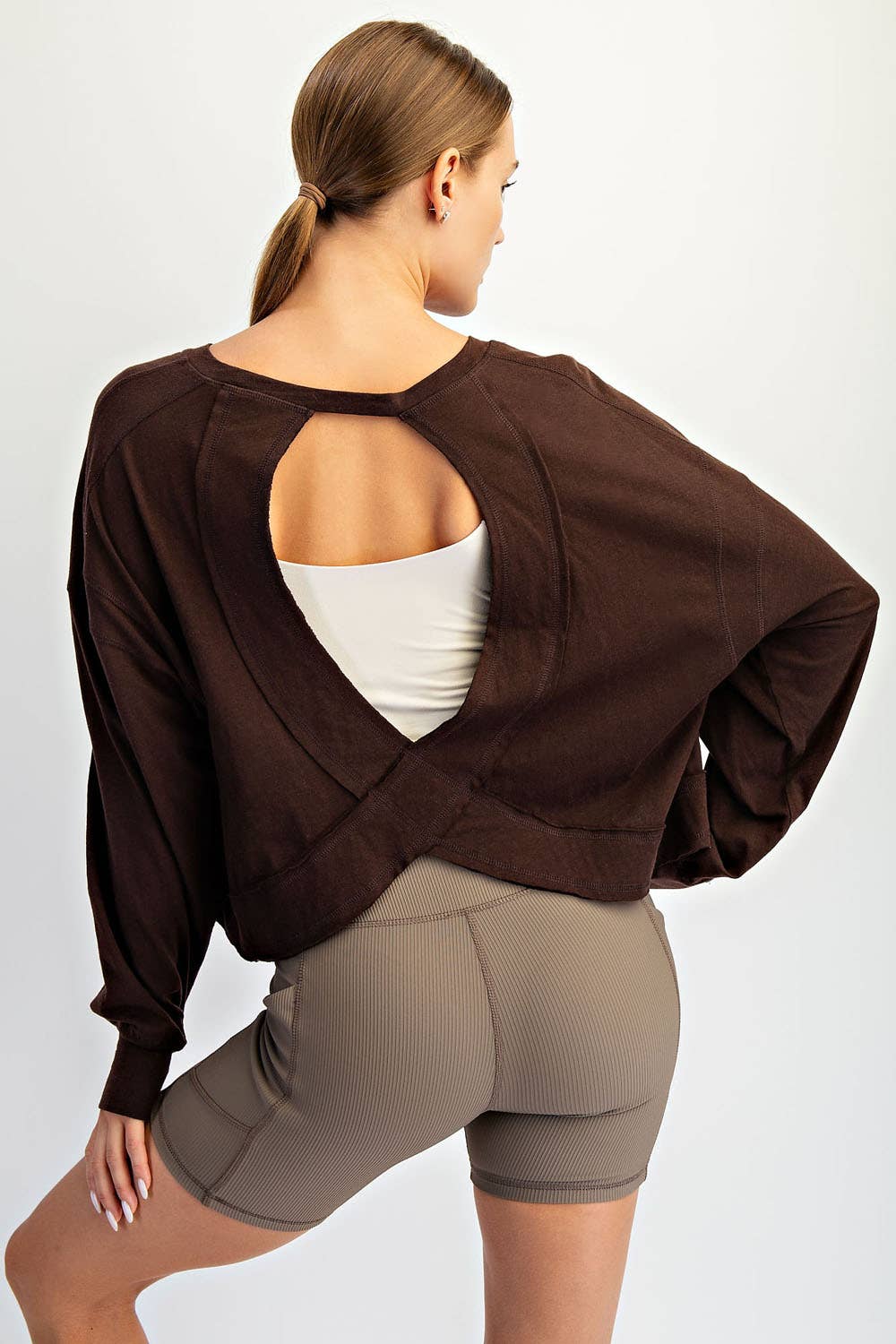 Cotton Open Back Top: Reg. Green