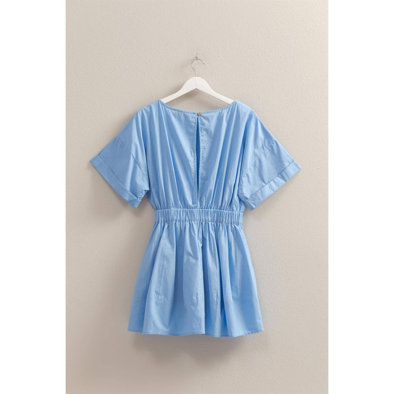 Poplin Mini Dress:OFF WHITE