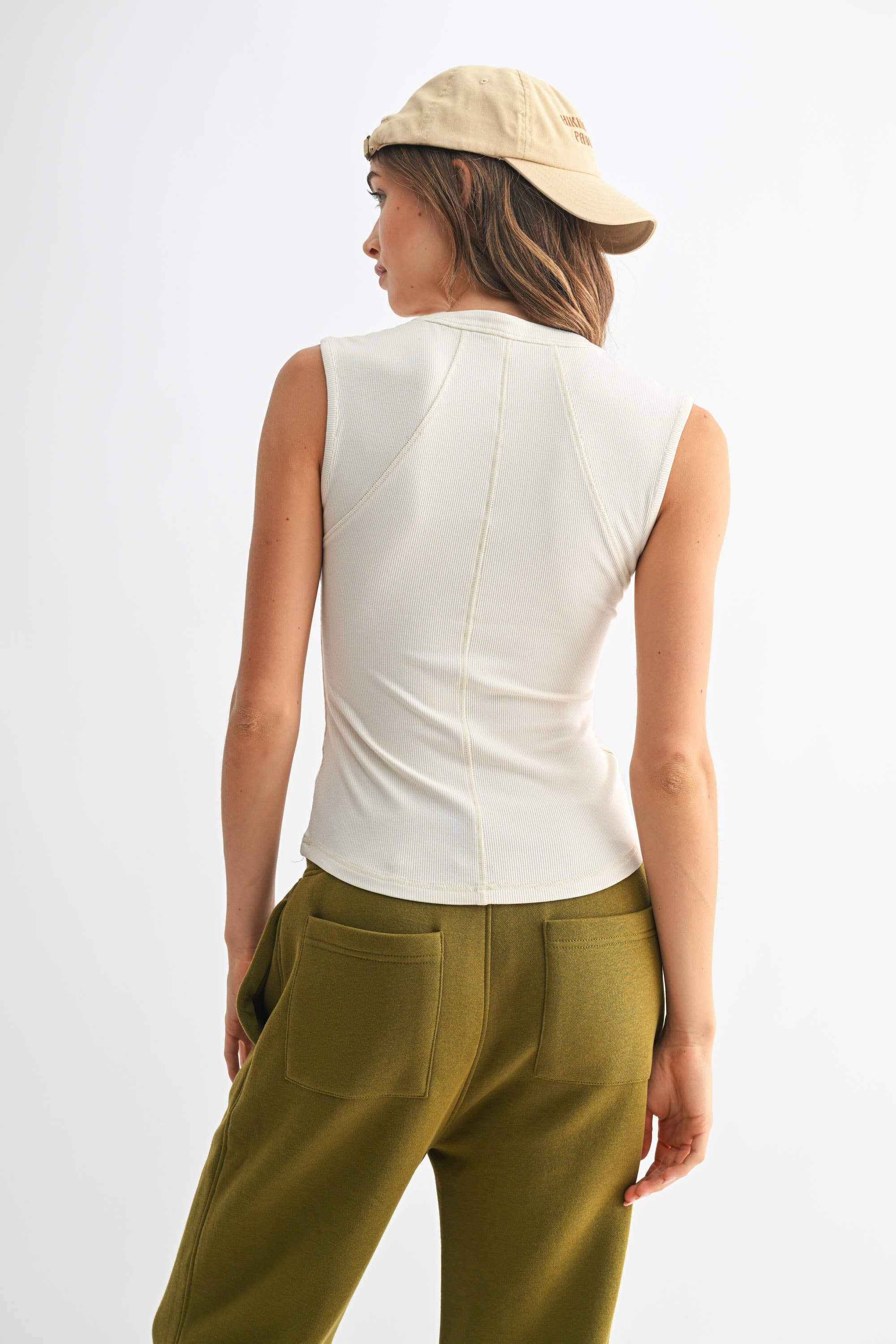 Henley Tank Top: Naturtal