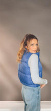 High Neck Faux Down Puffer Vest