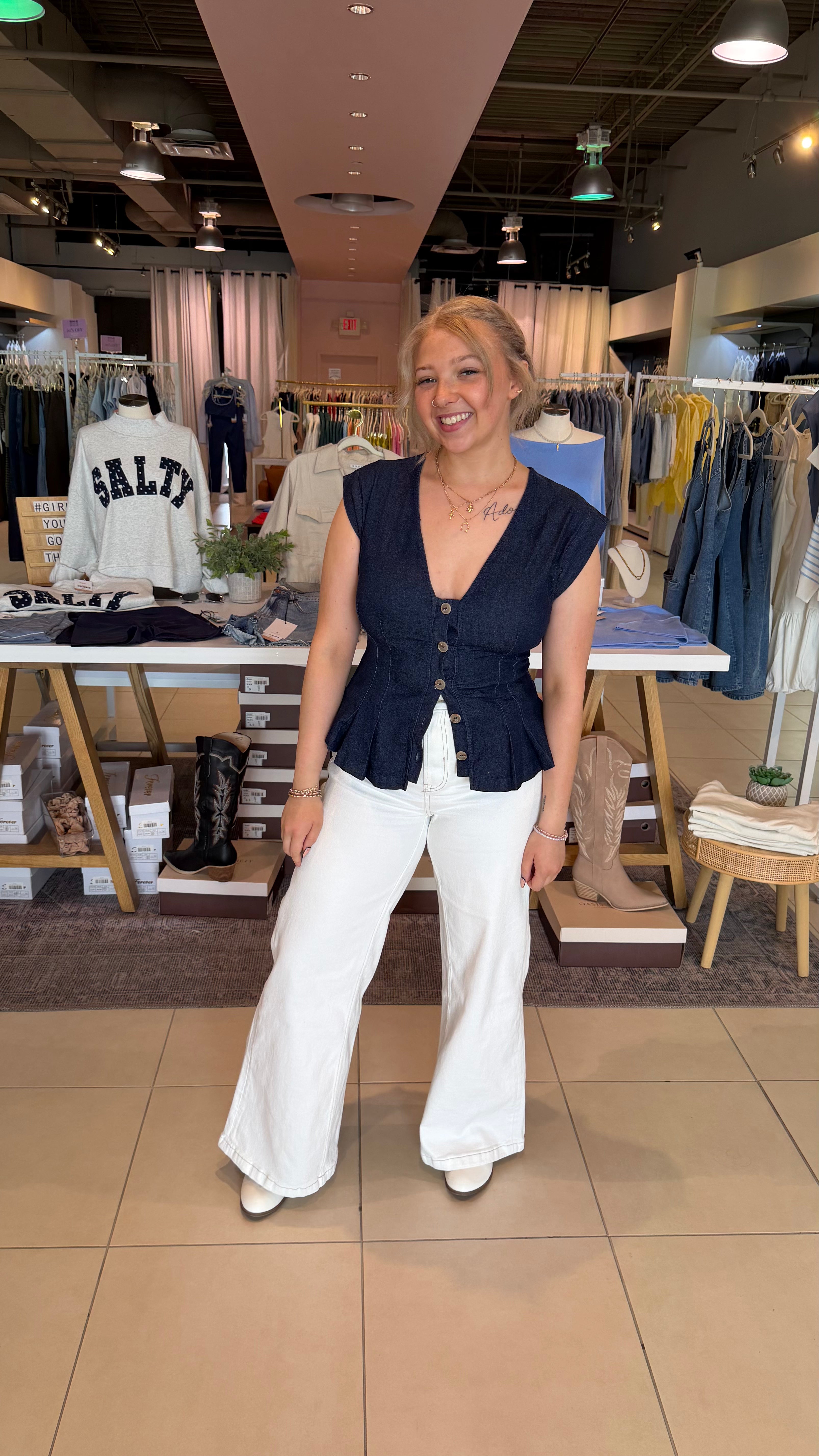 Patch Pocket Pants: White
