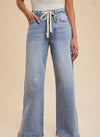 Waist Tie Wide Leg Denim