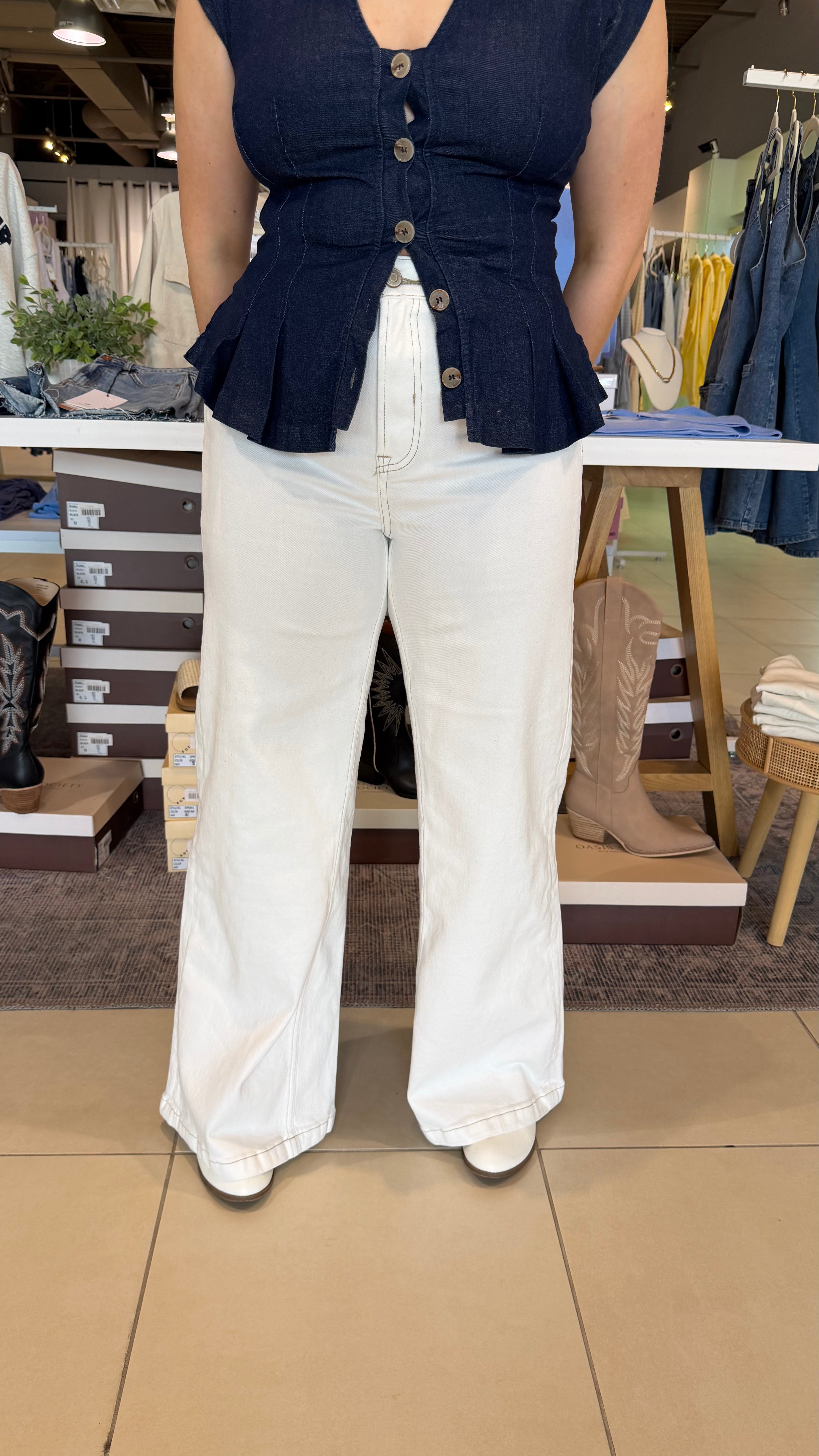 Patch Pocket Pants: White
