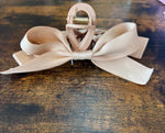 Haven Hair Bow Claw Clip: Beige