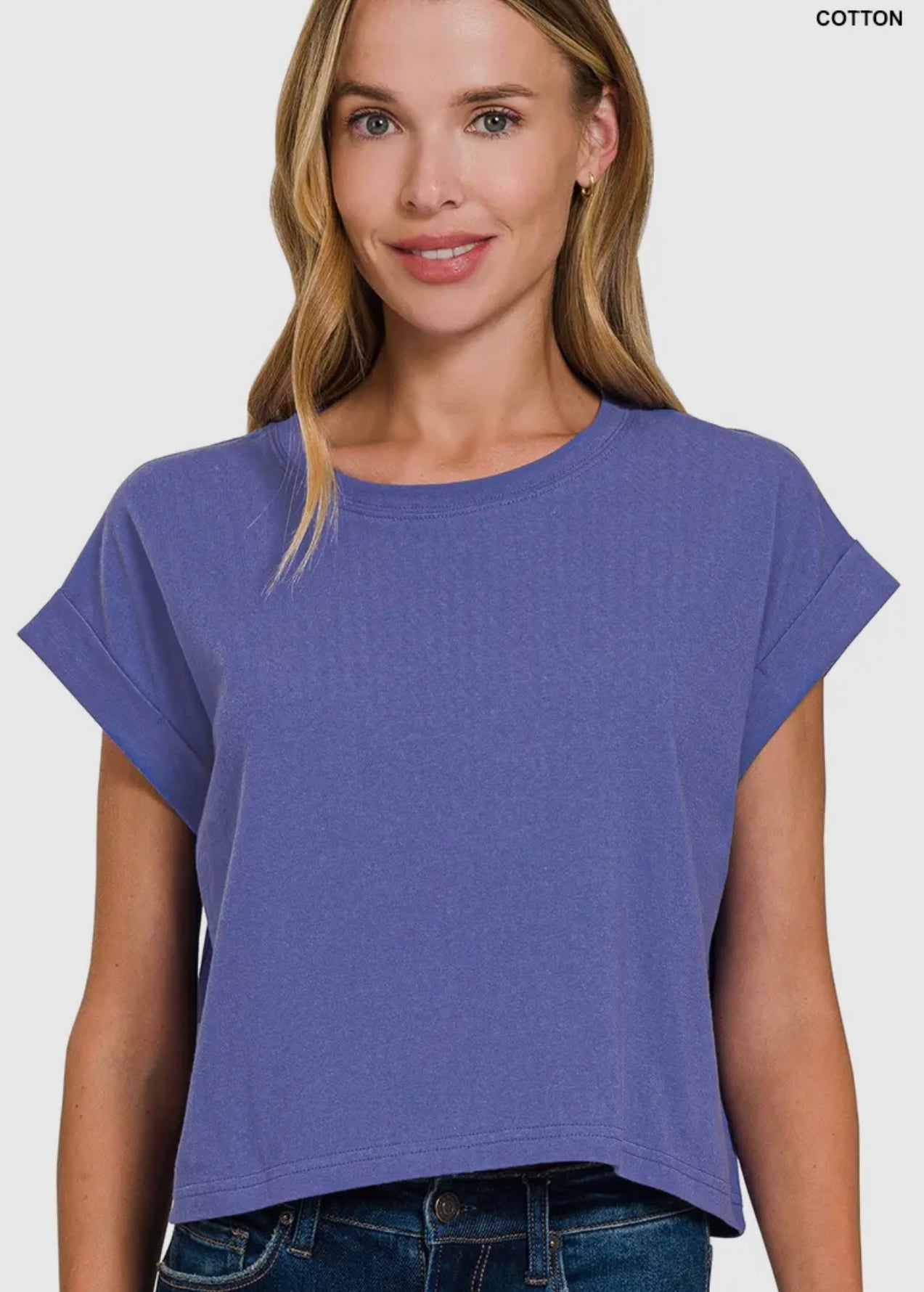 Cotton Folded Top Heather Marlin: