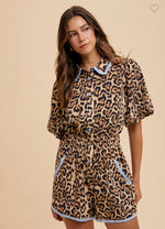 Lace Trimmed Leopard Romper