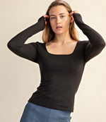 Square Neck Top Blk