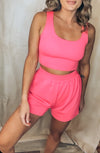 Pink Ribbed Set