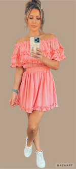 Pink Tiered Mini Dress