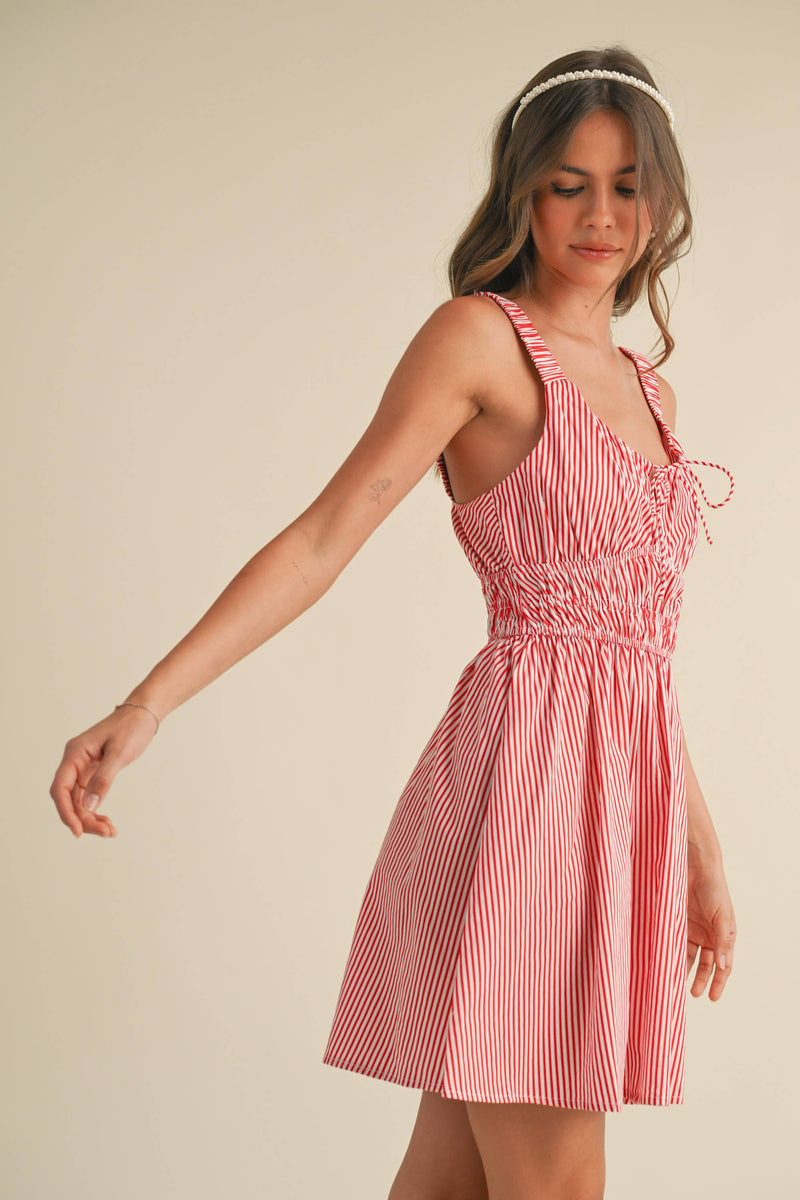 Plaid Mini Dress: Red